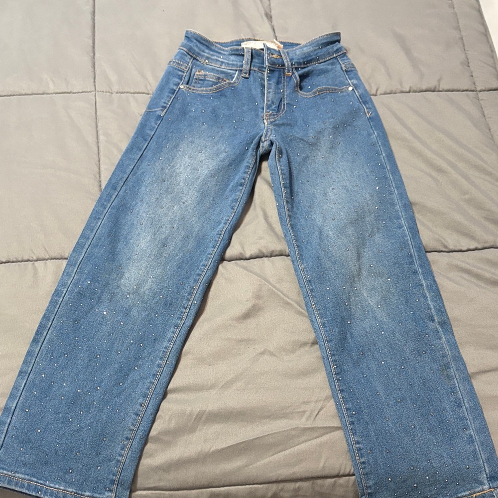 Blue Kids Sparkle Straight-Leg Jeans